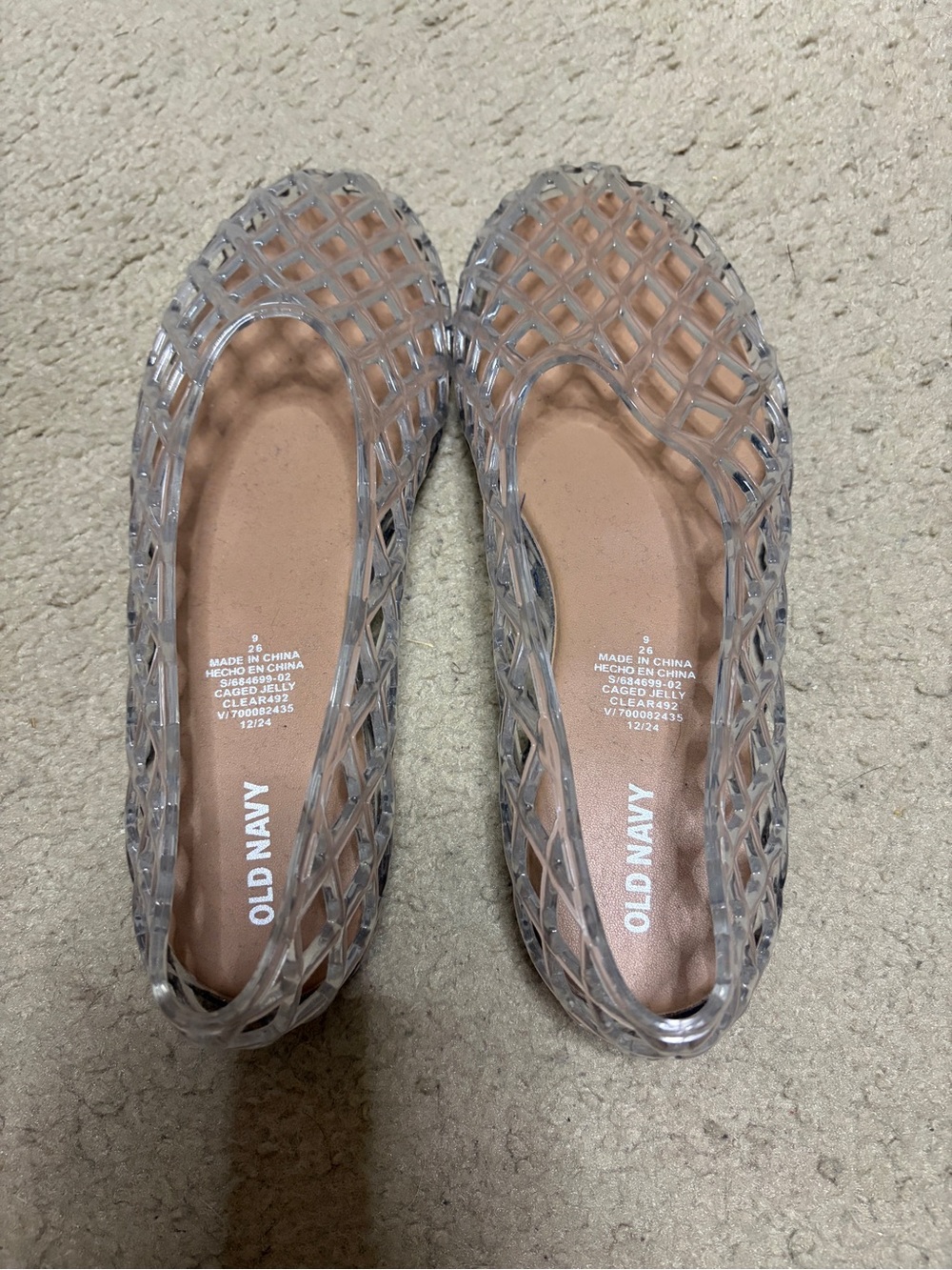 Old Navy Clear Lattice Jelly Ballet Flats - Clear